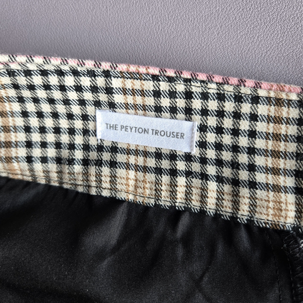 LOFT Plaid Wide-Leg Trousers with Pink Accent - Picture 11 of 16